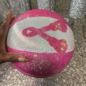 Pink and White Rhinestone Ball